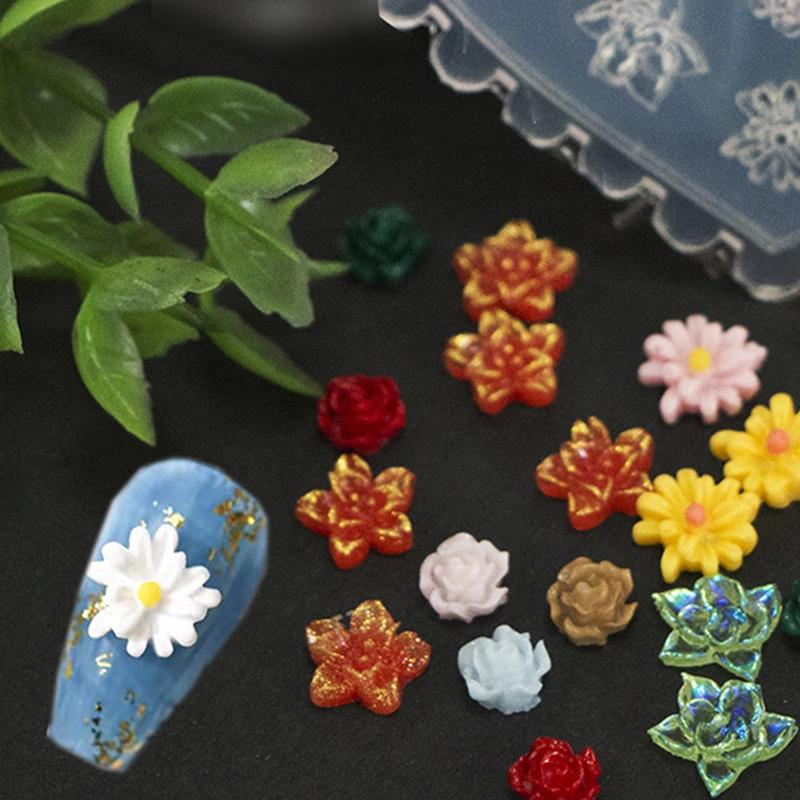 3D Nail Art Mold Silicone Nail Art Cabochon Decortive Mold Nail Art Making Tools Silicone Carved Mold Template Moulds