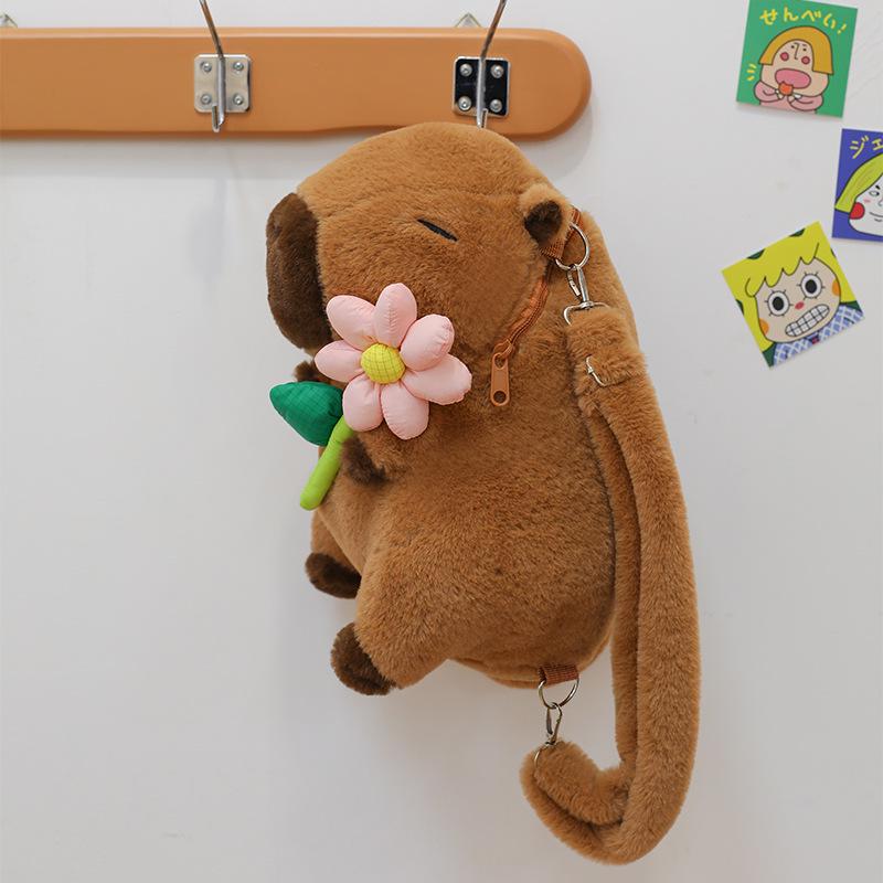 Cute Capybara Backpack Plush Toy Doll Stuffed Animal Gift for Girls' Birthday