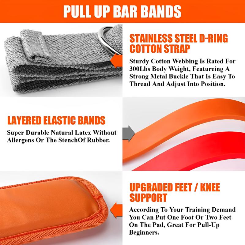 Adjustable Pull Up Assistance Bands Set For Assist Men Women Hanging Training Chin-Up Workout Body Stretching Home Fitness 3
