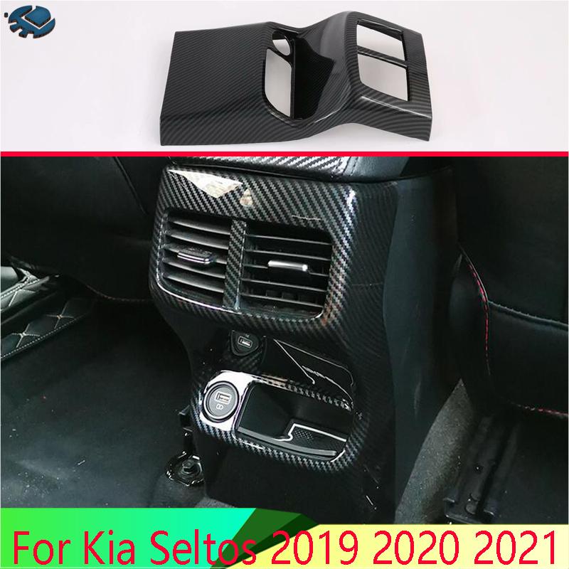 Для Kia Seltos Автоаксессуары Пластиковая накладка на подлокотник в стиле карбона Рамка заднего дефлектора