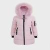 Women's Medium to Long Slim Fit Cotton Coat with Large Fur Collar