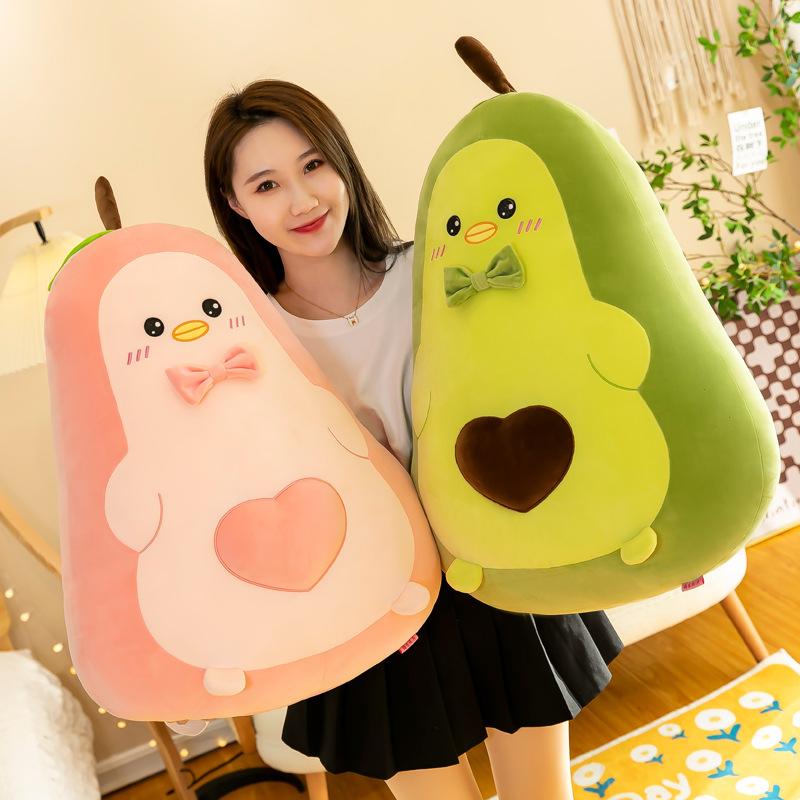 Soft Avocado Plush Duck Toy Fruit Pillow for Baby Girl Birthday Gift Cushion Sleeping Doll Stuffed Animal