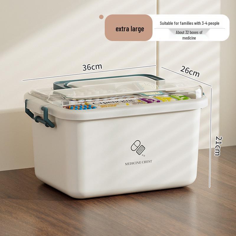 Extra Large Multi-Layer Medicine Storage Box for Family and Kids' First Aid