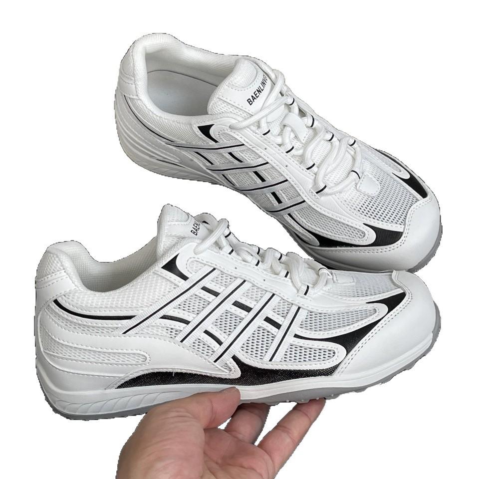 Breathable mesh Forrest Gump Dexun women's shoes 2025 summer new round head flat bottom transportation light moving lace-up leisure sports