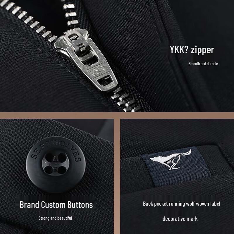 SEPTWOLVES Men's Business Fleece-Lined Casual Pants