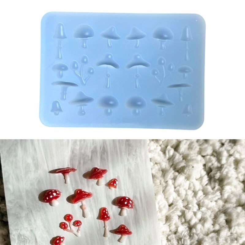 Detaillierte Pilz-Silikon-Bastelform mit einfacher Entformung, Antihaft-Charms-Form, perfekt für handgemachte Schlüsselanhänger, Dekorationen