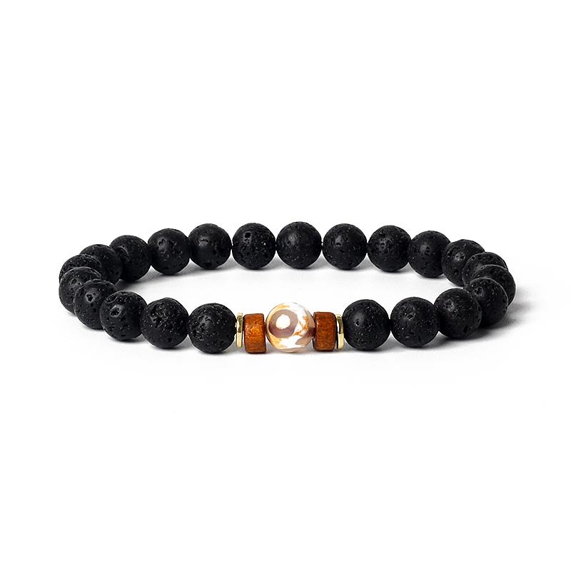 Lava Onyx Dzi Tibetan Buddha Bracelets Men Volcanic Stone Chakra Beads Diffuser Bracelet Women Vintage Meditation Amulet Jewelry