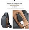 Men's Single Shoulder Crossbody Bag with Combination Lock and USB Port