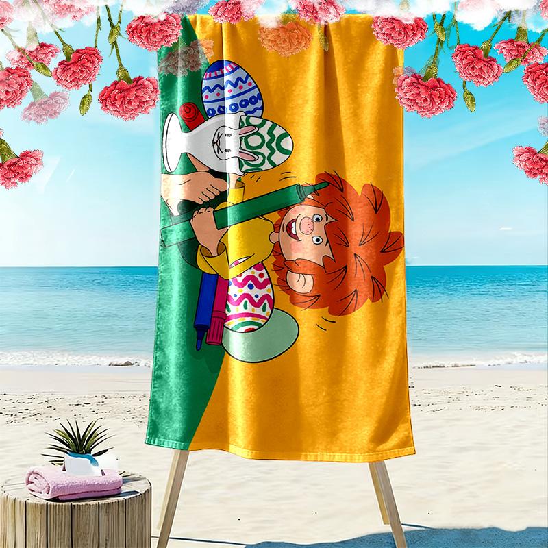 Pumuckl Print Beach Towel, Large Soft Quick Dry Towel for Beach Camping Swimming