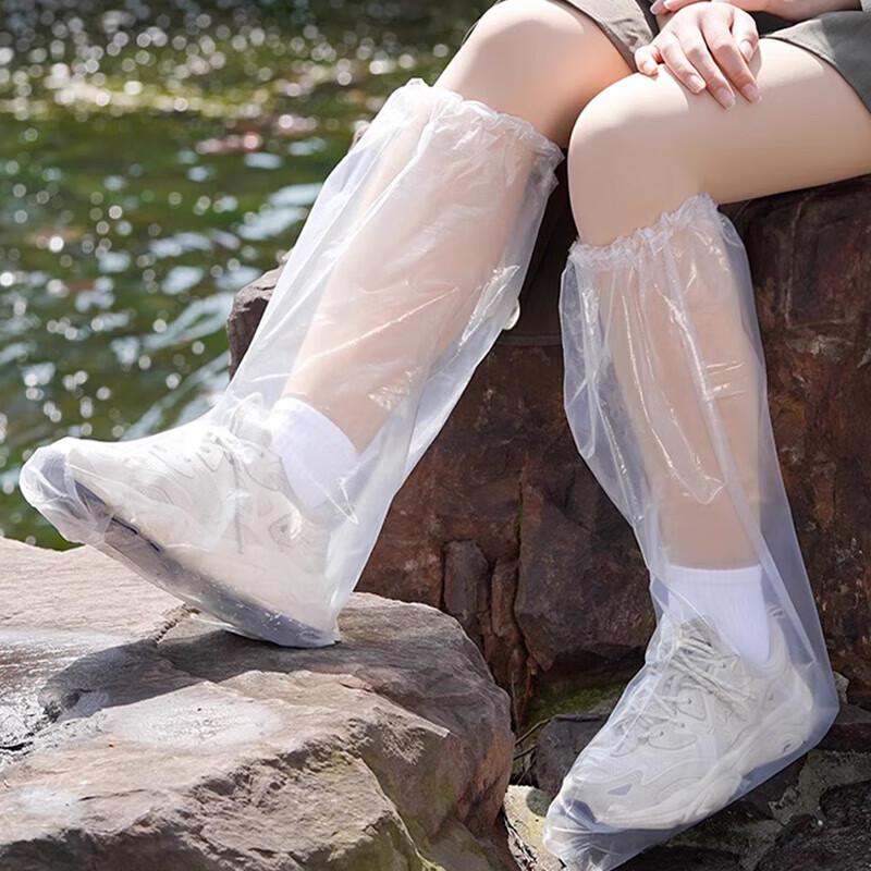 

YOUAO Thickened White High-Top Disposable Rain Shoe Covers