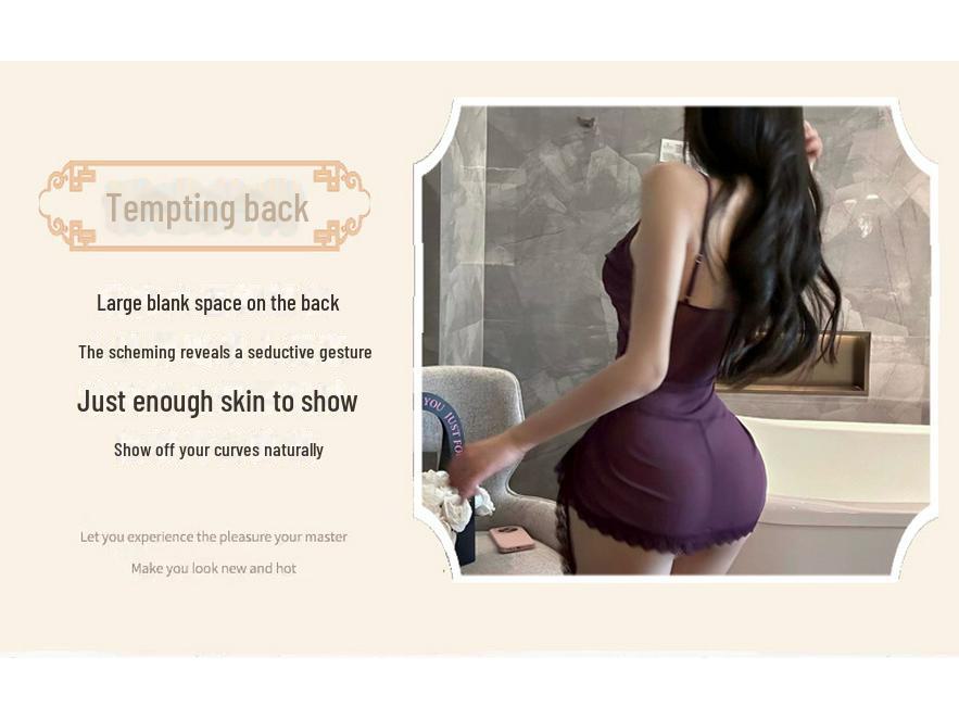 Dámské sexy spodní prádlo Manyu: Podvazková noční košile Pure Desire s designem stuhy - styl 9390