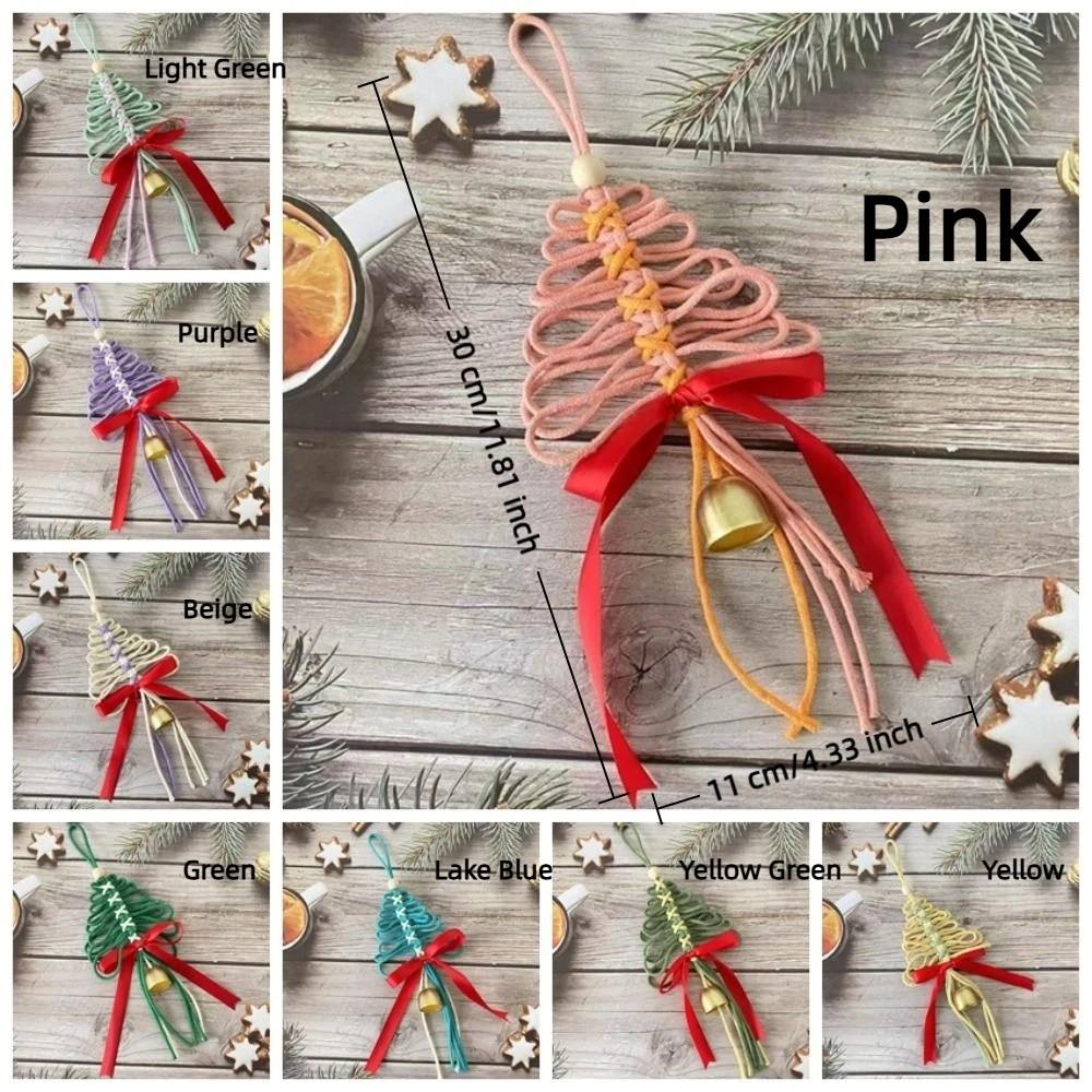 Handwoven Tree Shaped Pendant Cotton Wall Hanging Xmas Hanging Ornaments Festive Atmosphere Christmas Tree Decorations