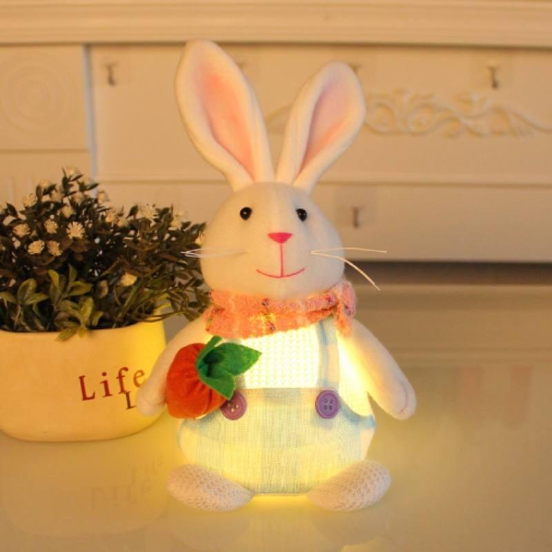 Rabbit Standing Plush Toy Cartoon Shaped Radiant Carrot Egg Decoration Easter