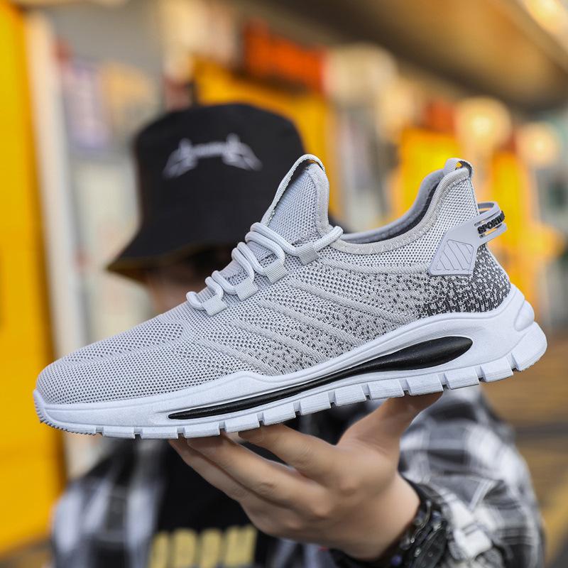 Men's shoes spring breathable thin mesh shoes lightweight fly-woven men's shoes student casual sports shoes