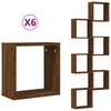 Cube Shelves 2 pcs Brown 30 x 15 x 30 cm