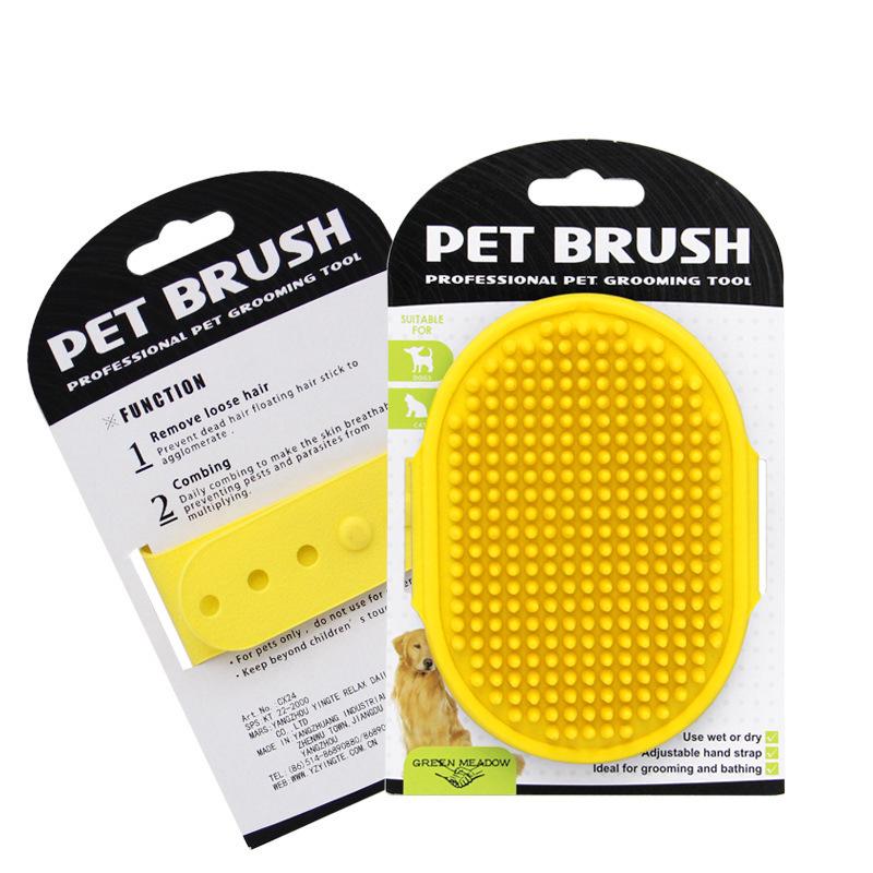 Pet Bath & Massage Brush for Dogs and Cats - Hair Cleaning & Removal