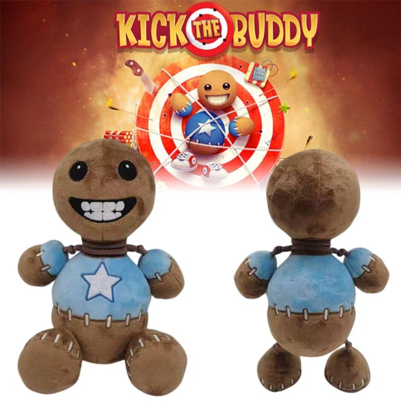 Peluche Kick The Buddy, Pelliccia Morbida Cristallo, Marrone, Altezza 30cm, Imbottitura in Cotone PP