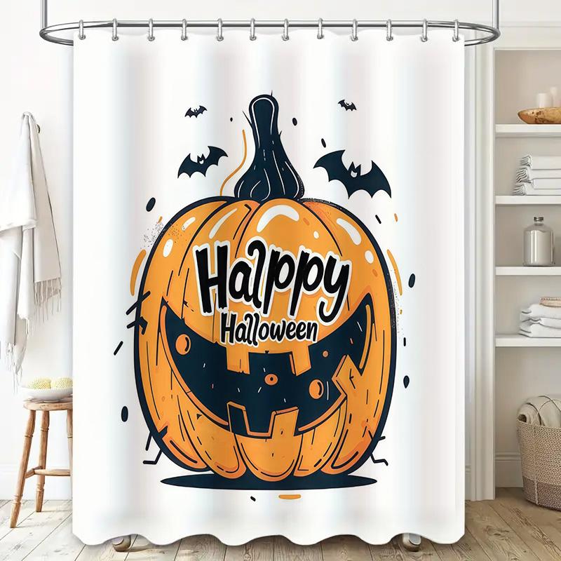 Halloween pumpkin shower curtain Halloween-themed bathroom decor Happy Halloween waterproof curtains for home decoration