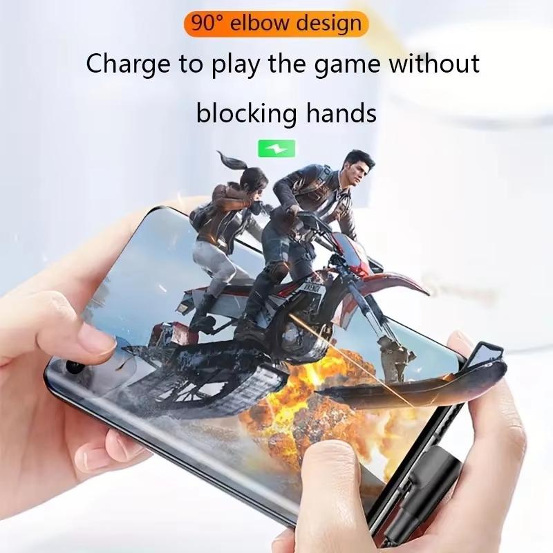 90° Elbow USB C Type C Fast Charging Cable for iPhone 17 16 15 Pro Max Samsung S25 S24 Xiaomi Redmi POCO OnePlus Oppo Vivo