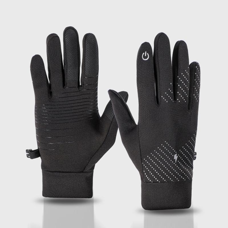 

1 пара женских зимних теплых перчаток, ветрозащитные, водонепроницаемые, нескользящие, велосипедные перчатки с сенсорным экраном и полным пальцем M чёрный