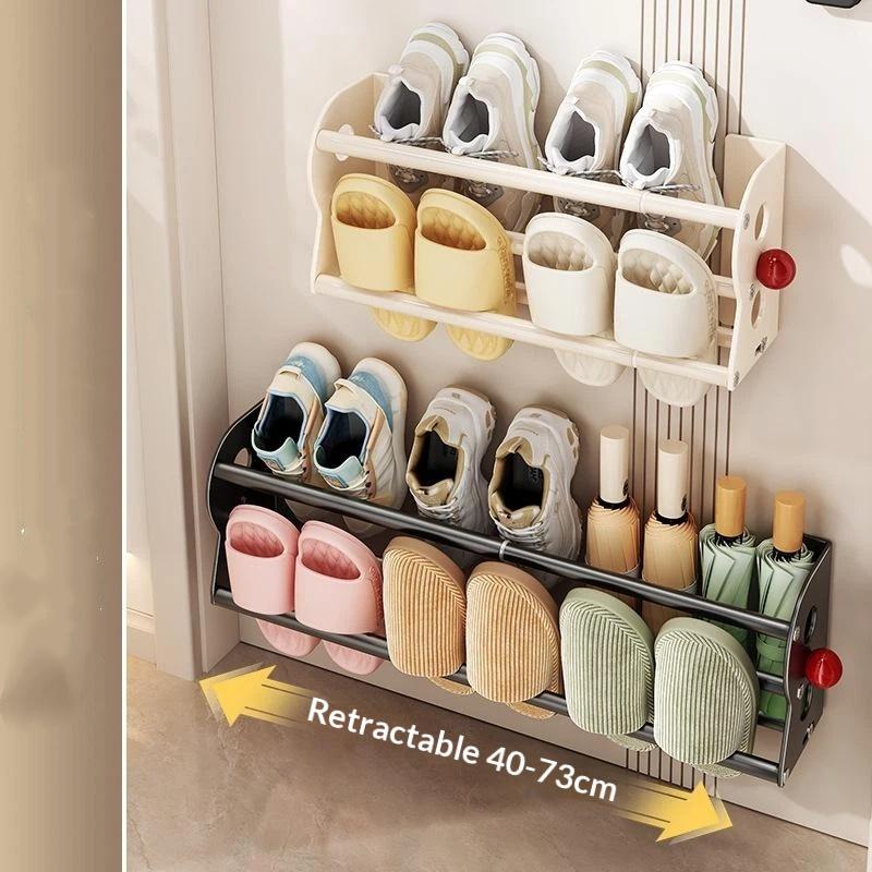 Magnetisk Skoholder Udtrækkelig Dobbeltlagssko Organizer Vægmonteret Sneakers Til Husejere Lejere Beboere Samlere