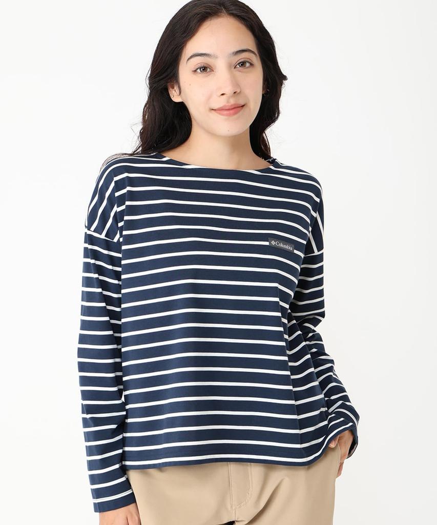 Columbia Relaxing Moment II Long Sleeve Crew Size Collegiate PL9815 Women's T-Shirt, M, Navy,