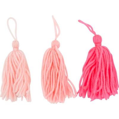 MégaCréa DIY - Pompon houppe en laine Camaieu rose 8cm 3 pièces