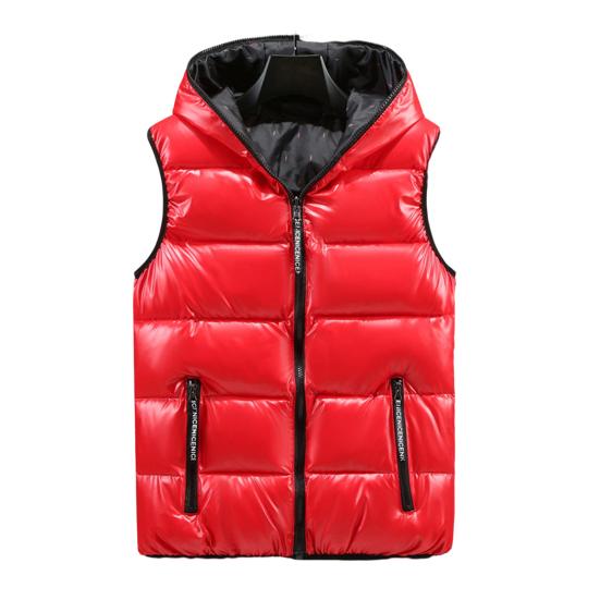 Podzim Zima Muži Vesta Bavlněná Vycpaná Kapuce Jednobarevná Velká velikost Světlý povrch Ztluštěná bunda Streetwear