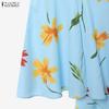 ZANZEA Women Short Sleeve Blouse and Long Skirts Floral Print Two Piece Suit Sets