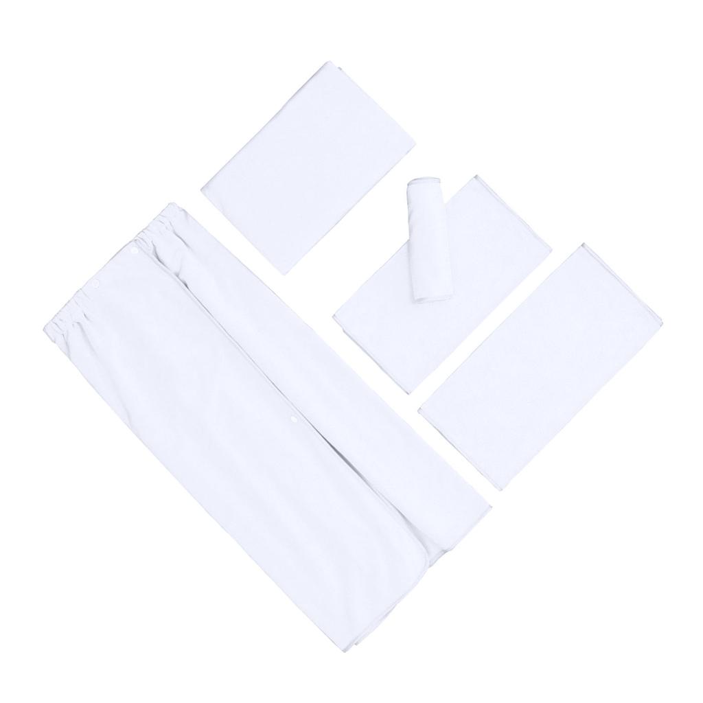 5 Stück Schönheitssalon Handtücher Mikrofaser Bett Handtücher Bademantel Duschhaube Kissenhandtücher Brusttuch Badetücher Weiß