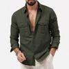 New Men's Shirt: Multi-Pocket Casual Long-Sleeved Top for Men