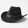 Overseas upturned top hat Western cowboy hat Tibetan felt hat Cow head grassland plateau ethnic style outdoor hat men