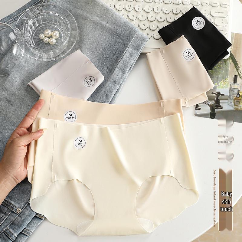 Wavy Comfort: High Elastic Yoga Mid-Waist Antibacterial Cotton Crotch Panties for Women