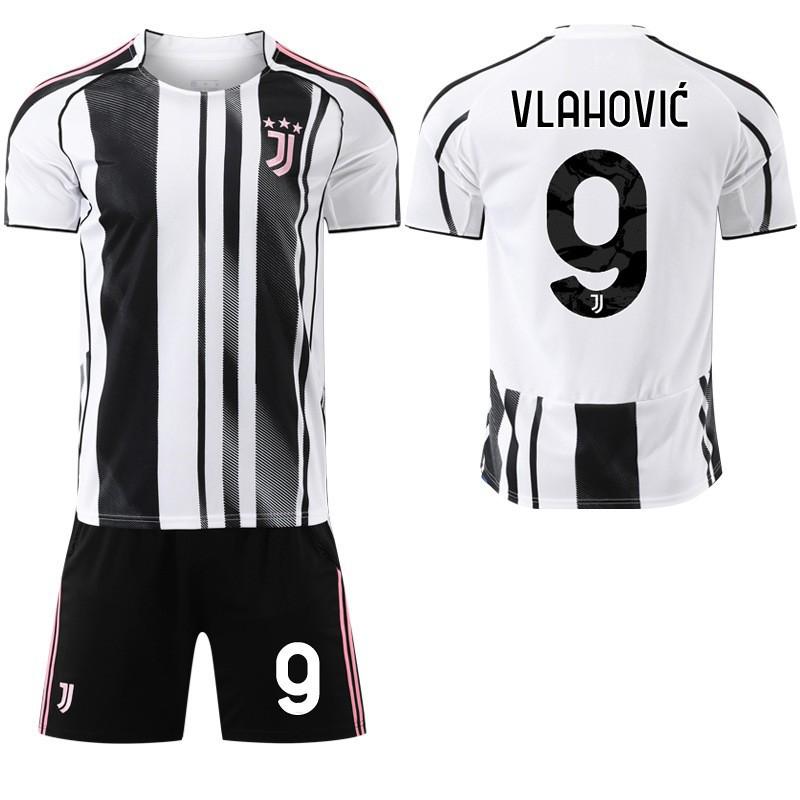 Sezonul 2022-26 Sezonul 7 Chiesa 9 Hovic Negru Alb Jachetă de Fotbal Ediție pentru Copii Set Tricou de Casă Juventus