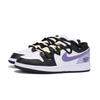 Jordan Air Jordan 1 Slip Resistant Abrasion Resistant Low top Vintage Basketball Shoes Men's Black White Purple 553558-131(Team85-)