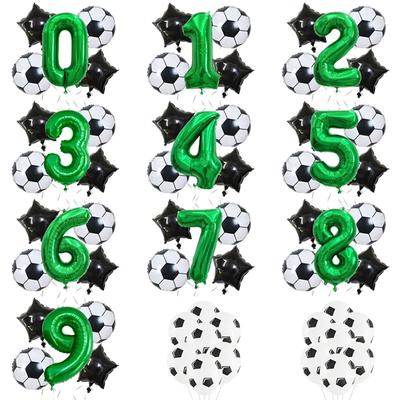 5ks, fotbalové balony, dekorace na narozeninovou oslavu, sportovní balony, balony s čísly, potřeby pro fotbalové párty