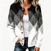 Women's Retro Printed Long Sleeve Button Front Knit Cardigan