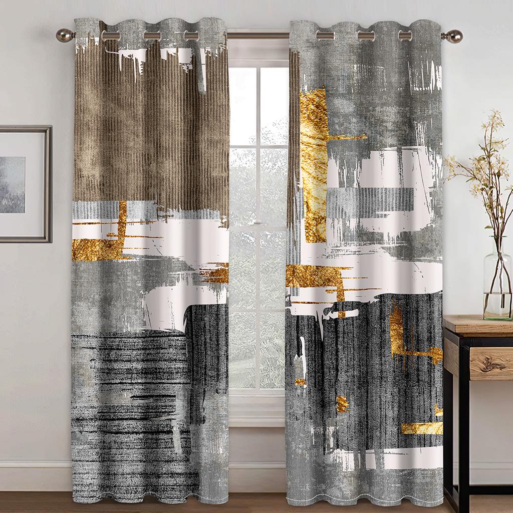 3D Moderne Kunst Morandi Farbe Vorhänge 2 Paneele Europäischer Luxus Zuhause Wohnzimmer Schlafzimmer Balkon Küche Dekorative Vorhänge