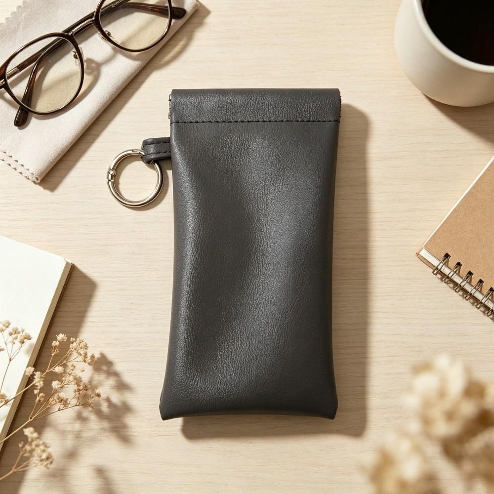 Hanging Glasses Storage Bag PU Leather Sunglasses Protective Cover  Eyewear Accessories