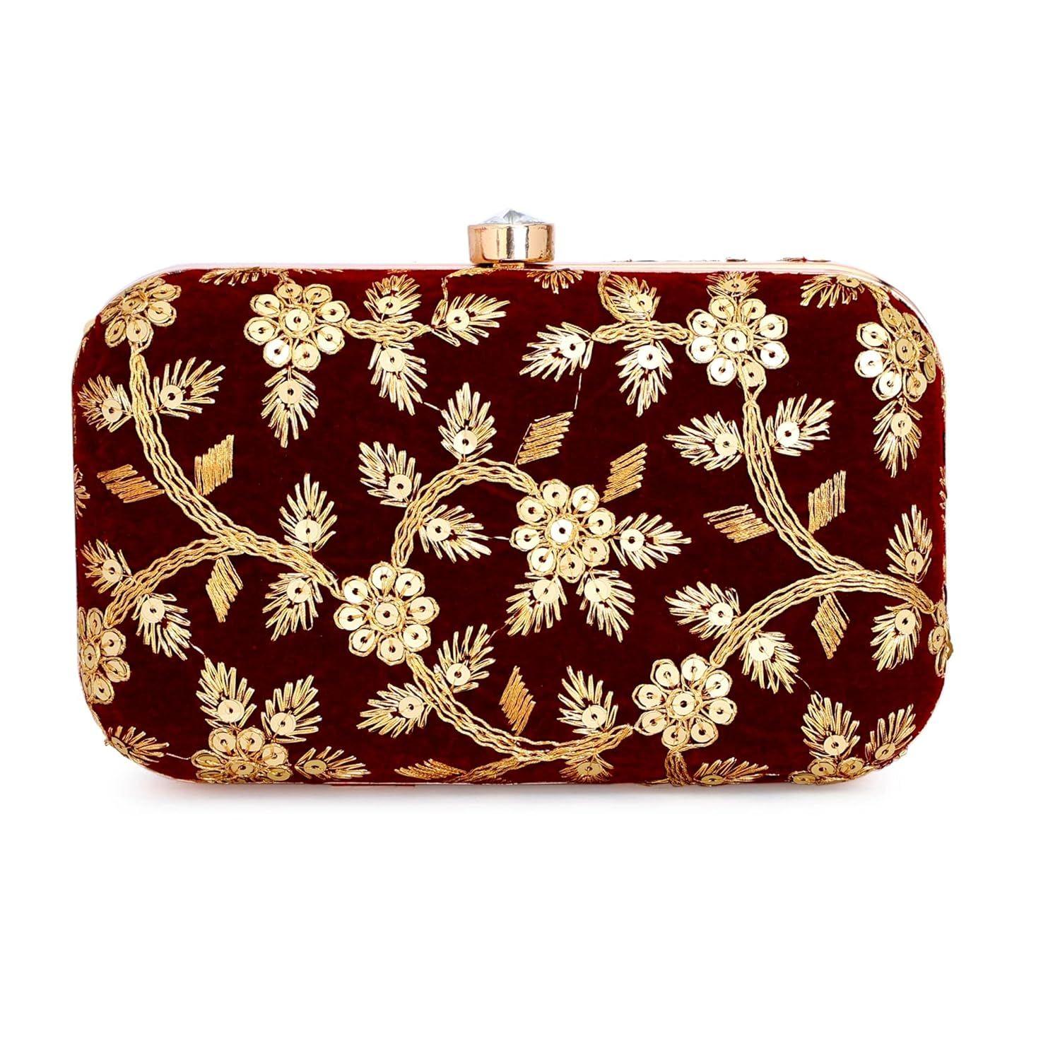 

Женская сумочка-клатч ручной работы с ручной вышивкой для невесты, на каждый день, на свадьбу (Бордовый цветок)