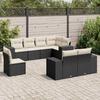 VidaXL Garden Lounge Set with Cushions 8 Pcs, Patio Sofas, Patio Furniture Set, Outdoor Furniture, Black 3255173