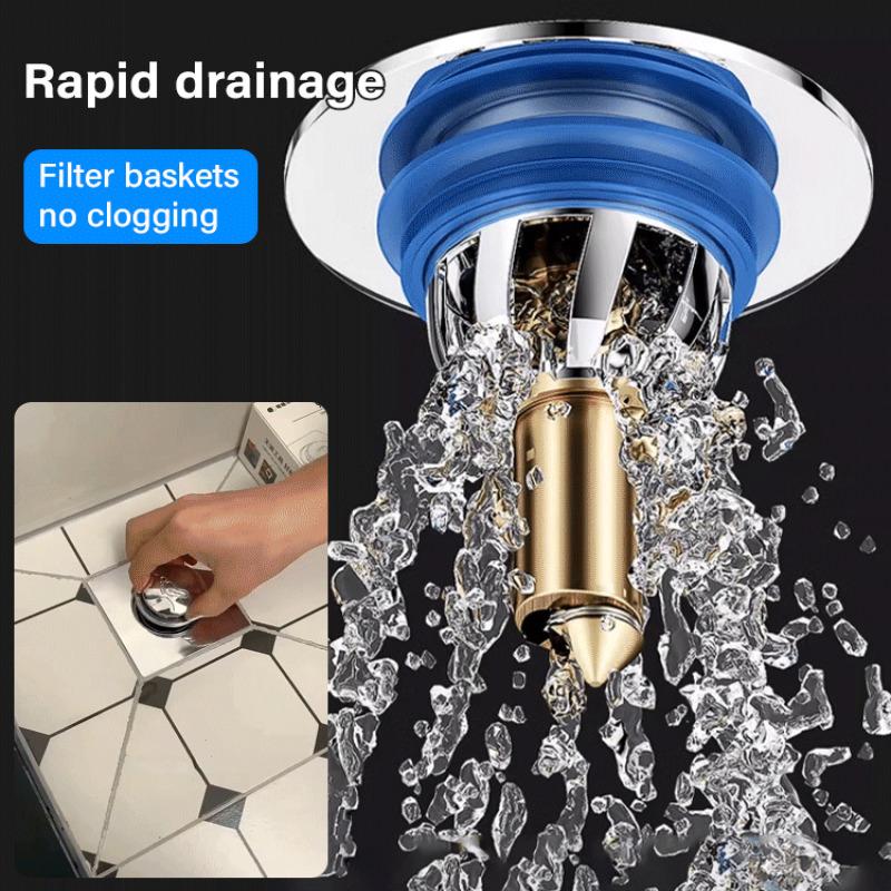 Bathroom Bouncing Floor Drain Odor and Bug Proof Core Cover Strainer No Knock Tile Old Floor Drain Board Remodel Full Seal Cover