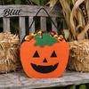 Reusable Pumpkin Candy Holders Halloween Felt Bag Ghost Skull Cat Owl Tote for Lightweight Trick or Treat Pails Kids Non Woven Handbag Party Favor