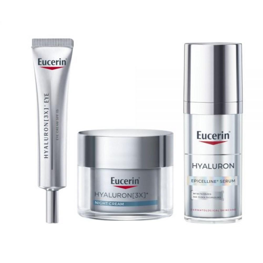 Eucerin Anti-Aging 3-Piece Set: Eye Cream 15ml + Night Cream 50ml + Epiceline Serum 30ml