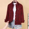 Large Size Women's Plaid Shirt Spring New Slim-fitting and Versatile Fashion Women's Outer Coat Women's Long Sleeves