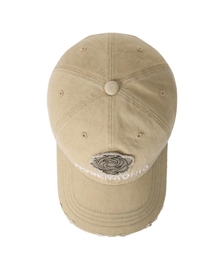 FREEMARIO Rose War Damaged Ball Cap [Beige]