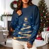 Women's Casual Long Sleeve Christmas Print Neck Pullover Sweatshirt Top