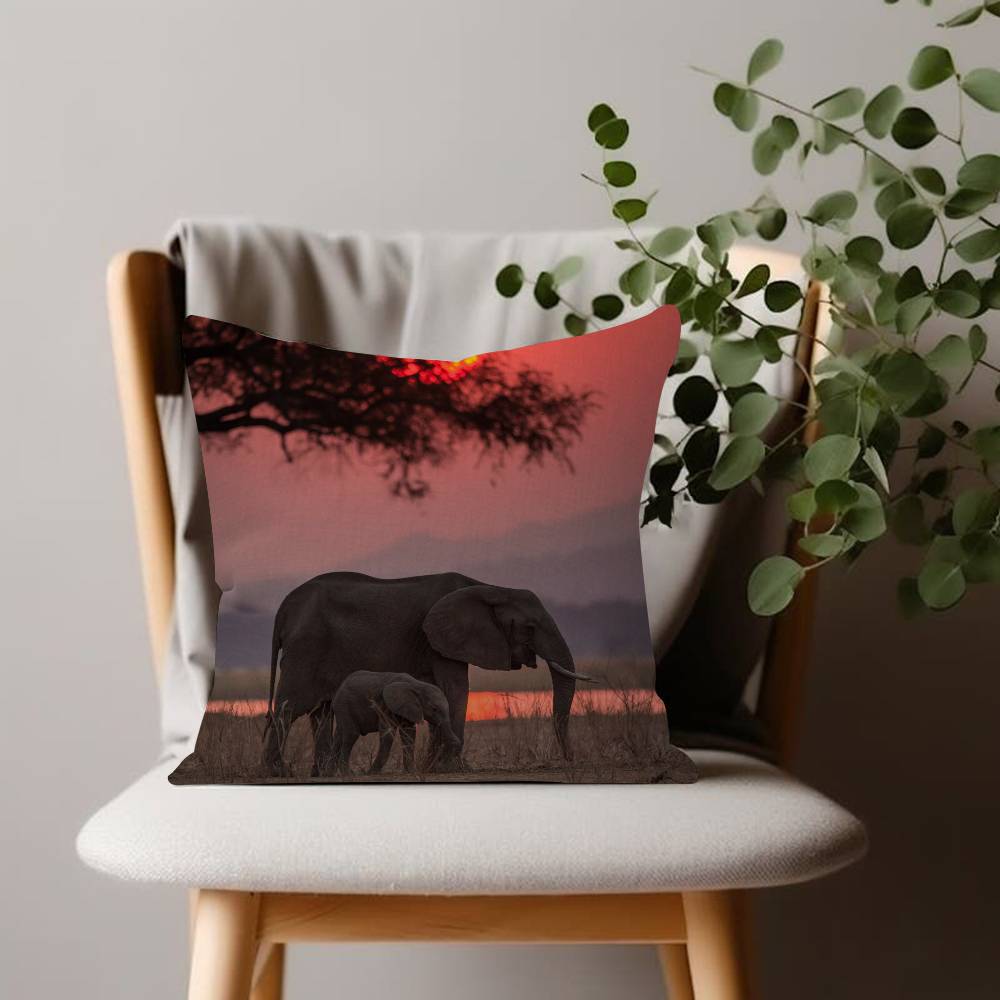African Elephant Cushion Cover Inches Farmhouse Decor Home Throw Pillow Covers For Couch Decorations