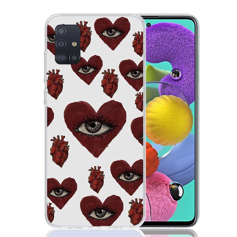 Scary Face Eyes Phone Case for Samsung Galaxy A52 A51 A50S A12 A22 A32 A72 A10S A30S A31 A71 Note 20 Ultra 10 Plus S10 Galaxy A5