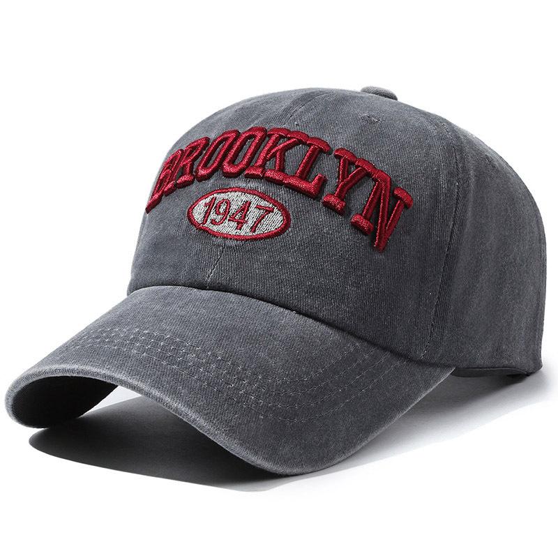 

Letter Brooklyn Embroidery Baseball Cap Sun Protection Breathable Hat Gifts сірий колір